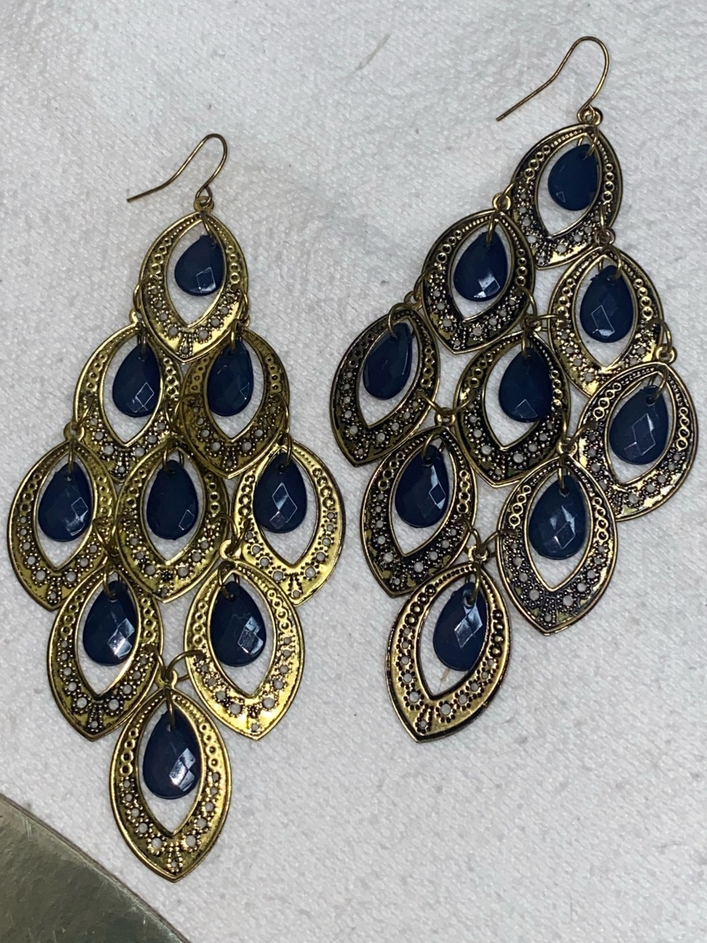 Gold Teardrop Chandelier Earrings